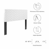 Mercy Chevron Tufted Performance Velvet Full/Queen Headboard in White