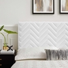 Mercy Chevron Tufted Performance Velvet Full/Queen Headboard in White