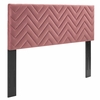 Mercy Chevron Tufted Performance Velvet King/California King Headboard in Dusty Rose