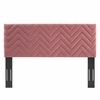 Mercy Chevron Tufted Performance Velvet King/California King Headboard in Dusty Rose
