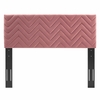 Mercy Chevron Tufted Performance Velvet King/California King Headboard in Dusty Rose