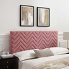 Mercy Chevron Tufted Performance Velvet King/California King Headboard in Dusty Rose