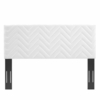 Mercy Chevron Tufted Performance Velvet Twin Headboard in White
