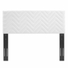Mercy Chevron Tufted Performance Velvet Twin Headboard in White