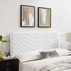 Mercy Chevron Tufted Performance Velvet Twin Headboard in White