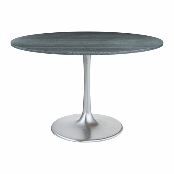 Metropolis Dining Table in Gray & Silver