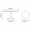 Metropolis Dining Table (60") in Gray & Silver