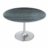 Metropolis Dining Table in Gray & Silver