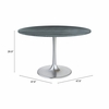 Metropolis Dining Table in Gray & Silver
