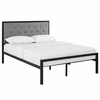 Mia Full Fabric Bed in Brown Gray
