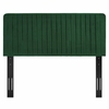 Milenna Channel Tufted Performance Velvet Full/Queen Headboard in Emerald