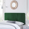 Milenna Channel Tufted Performance Velvet Twin Headboard in Emerald