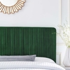 Milenna Channel Tufted Performance Velvet Twin Headboard in Emerald