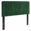 Milenna Channel Tufted Performance Velvet Twin Headboard in Emerald