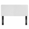 Milenna Channel Tufted Upholstered Fabric Full/Queen Headboard in White