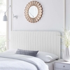Milenna Channel Tufted Upholstered Fabric Full/Queen Headboard in White
