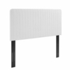 Milenna Channel Tufted Upholstered Fabric Full/Queen Headboard in White