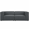 Mingle 2 Piece Upholstered Fabric Sectional Sofa Set