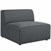 Mingle 7 Piece Upholstered Fabric Sectional Sofa Set in Gray