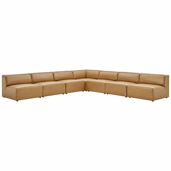 Mingle Vegan Leather 7-Piece Sectional Sofa
