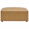 Mingle Vegan Leather Ottoman in Tan