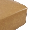 Mingle Vegan Leather Ottoman in Tan