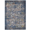 Minu Distressed Floral Lattice 8x10 Area Rug in Blue Gray/Yellow and Orange