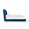Mira Upholstered Performance Velvet Queen Platform Bed in Navy
