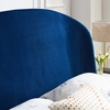 Mira Upholstered Performance Velvet Queen Platform Bed in Navy