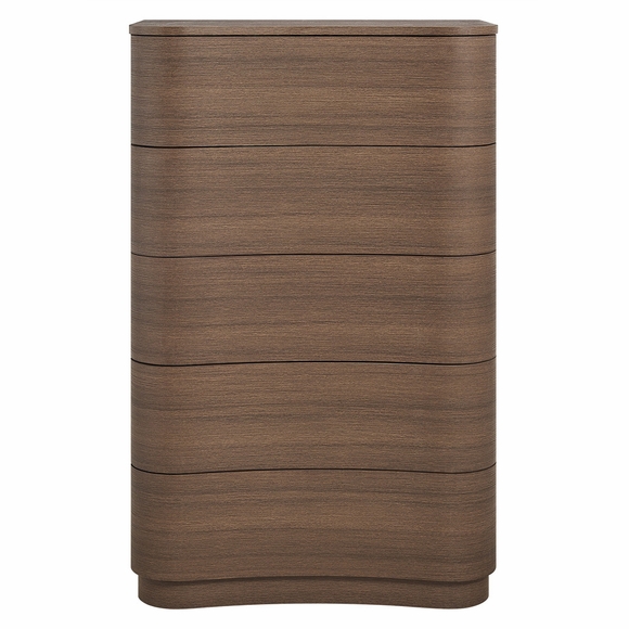 Mirae 5-Drawer Curved Dresser Chest of Drawers