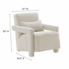 Mirage Boucle Upholstered Armchair in Ivory