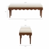 Mirette Scalloped Edge Striped Accent Bench