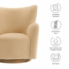 Montrose Wingback Sherpa Swivel Accent Chair