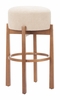 Nade Barstool Set of 2 in Beige & Walnut