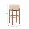 Nade Barstool Set of 2 in Beige & Walnut