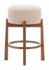 Nade Counter Stool Set of 2 in Beige & Walnut