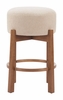 Nade Counter Stool Set of 2 in Beige & Walnut