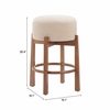 Nade Counter Stool Set of 2 in Beige & Walnut