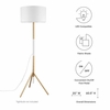 Natalie Tripod Floor Lamp in White Natural