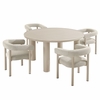 Nautica 5-Piece Round Outdoor Patio Aluminum Dining Table and Chairs Set