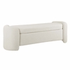 Nebula Boucle Upholstered Bench in Ivory