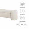 Nebula Boucle Upholstered Bench in Ivory
