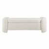Nebula Boucle Upholstered Bench in Ivory