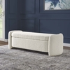 Nebula Boucle Upholstered Bench in Ivory
