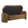 Nebula Upholstered Performance Velvet Bench in Cognac