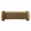 Nebula Upholstered Performance Velvet Bench in Cognac