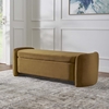 Nebula Upholstered Performance Velvet Bench in Cognac