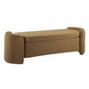 Nebula Upholstered Performance Velvet Bench in Cognac