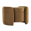 Nebula Upholstered Performance Velvet Ottoman in Cognac
