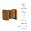 Nebula Upholstered Performance Velvet Ottoman in Cognac
